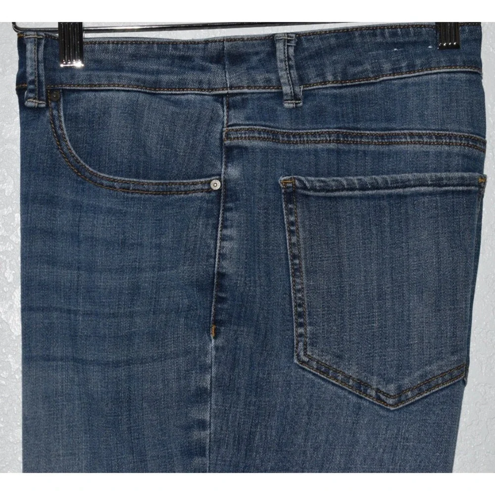 Chicos Platinum Jeans Crop 2/12 Blue Mid Rise Straight Stretch Cotton 5-Pocket - Picture 6 of 16